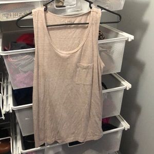 Beige J Crew Shimmer Tank Top. Flowy